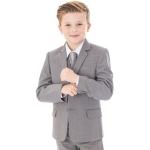 Melli-Trends Kinderanzug 5-teilig »Jungen Anzug, Kommunionanzug, grau« (Set: Sakko, Weste, Hemd, Hose und Krawatte, 5-Teilig) Eleganter Kommunionanzug