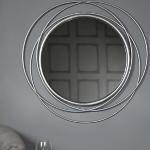 Silberne Moderne Runde Runde Wandspiegel 80 cm 