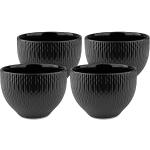 Reduzierte Schwarze Moderne Kaffeetassen-Sets 200 ml matt aus Keramik ohne Henkel 4-teilig 