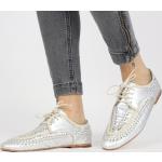 Silberne Business Melvin & Hamilton Derby Schuhe mit Schnürsenkel für Damen Größe 39 mit Absatzhöhe bis 3cm für den für den Frühling 