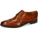 Braune Business Melvin & Hamilton Dylan Runde Derby Schuhe mit Schnürsenkel aus Kalbsleder für Herren Größe 40 