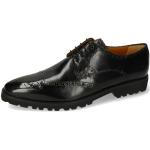 Schwarze Business Melvin & Hamilton Emil Derby Schuhe mit Schnürsenkel aus Leder für Herren Größe 43 