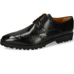 Schwarze Business Melvin & Hamilton Emil Derby Schuhe mit Schnürsenkel aus Leder für Herren Größe 44 mit Absatzhöhe bis 3cm für den für den Herbst 