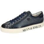 Blaue Melvin & Hamilton Low Sneaker mit Schnürsenkel aus Kalbsleder für Herren Größe 46 mit Absatzhöhe bis 3cm 