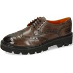 Graue Business Melvin & Hamilton Jenny Derby Schuhe mit Schnürsenkel aus Leder für Damen Größe 39 mit Absatzhöhe bis 3cm für den für den Herbst 