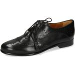 Reduzierte Schwarze Business Melvin & Hamilton Derby Schuhe mit Schnürsenkel aus Leder für Damen Größe 35 mit Absatzhöhe bis 3cm für den für den Winter 