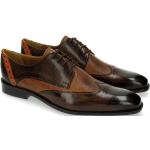 Reduzierte Braune Business Melvin & Hamilton Derby Schuhe mit Schnürsenkel in Schmalweite aus Leder für Herren Größe 42 mit Absatzhöhe bis 3cm 