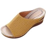 Gelbe Vintage Römersandalen & Gladiator Sandalen leicht für Damen Größe 41 für den für den Sommer 