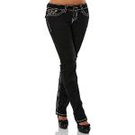 Schwarze Jeans mit dicken Nähten aus Denim für Damen Größe M 