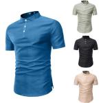 Khakifarbene Kurzärmelige T-Shirts aus Baumwollmischung für Herren Größe 3 XL 