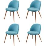 Blaue Retro Esszimmerstühle & Küchenstühle aus Textil Breite 0-50cm, Höhe 50-100cm, Tiefe 0-50cm 4-teilig 