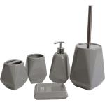 Graue WC Bürstengarnituren & WC Bürstenhalter aus Keramik 5-teilig 