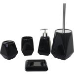 Schwarze WC Bürstengarnituren & WC Bürstenhalter aus Keramik 5-teilig 