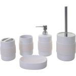 Weiße WC Bürstengarnituren & WC Bürstenhalter aus Keramik 5-teilig 