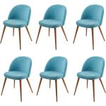 Blaue Retro Esszimmerstühle & Küchenstühle aus Textil Breite 0-50cm, Höhe 50-100cm, Tiefe 0-50cm 6-teilig 