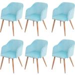 Blaue Moderne Esszimmerstühle & Küchenstühle aus Textil mit Armlehne Breite 50-100cm, Höhe 0-50cm, Tiefe 50-100cm 6-teilig 