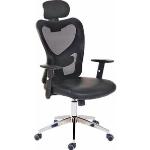 Schwarze Mendler Bürostühle mit Kopfstütze aus Kunstleder mit Armlehne Breite 50-100cm, Höhe 0-50cm, Tiefe 0-50cm 