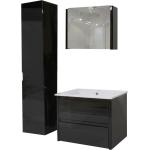 Schwarze Quadratische Waschbeckenunterschränke & Badunterschränke aus Holz mit Schublade Breite 50-100cm, Höhe 0-50cm, Tiefe 0-50cm 