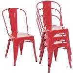 Rote Mendler Gartenstühle Metall aus Metall wetterfest Breite 0-50cm, Höhe 0-50cm, Tiefe 0-50cm 4-teilig 