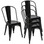 Schwarze Mendler Gartenstühle Metall aus Metall wetterfest Breite 0-50cm, Höhe 0-50cm, Tiefe 0-50cm 4-teilig 