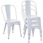 Weiße Mendler Gartenstühle Metall aus Metall wetterfest Breite 0-50cm, Höhe 0-50cm, Tiefe 0-50cm 4-teilig 