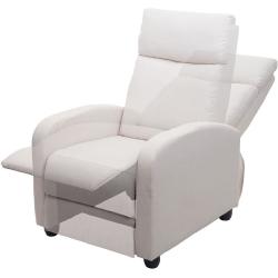 Mendler Fernsehsessel HWC-F76, Relaxsessel Sessel Liegesessel, Liegefunktion verstellbar Stoff/Textil ~ creme - beige Textile 70461