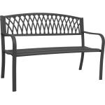 Schwarze Moderne Mendler 2-Sitzer-Gartenbänke pulverbeschichtet aus Stahl mit Armlehne Breite 100-150cm, Höhe 0-50cm, Tiefe 50-100cm 