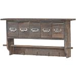 Braune Vintage Mendler Holzküchenregale aus Massivholz mit Schublade Breite 50-100cm, Höhe 0-50cm, Tiefe 0-50cm 