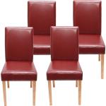 Rote Mendler Littau Esszimmerstühle ohne Armlehne aus Kunstleder 