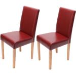 Rote Mendler Littau Esszimmerstühle ohne Armlehne aus Leder 