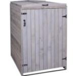 Graue Mendler 2er-Mülltonnenboxen 201l - 300l aus Holz mit Deckel 