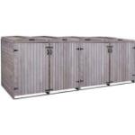 Graue Mendler 4er-Mülltonnenboxen 201l - 300l aus Holz mit Deckel 