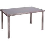 Mendler Poly-Rattan Tisch HWC-G19, Gartentisch Balkontisch, 120x75cm - grau-braun