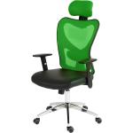 Grüne Moderne Ergonomische Bürostühle & orthopädische Bürostühle  aus Kunstleder höhenverstellbar Höhe 0-50cm, Tiefe 0-50cm 