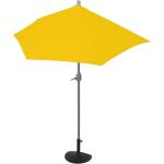 Mendler Sonnenschirm halbrund Parla, Halbschirm Balkonschirm, UV 50+ Polyester/Alu 3kg ~ 270cm gelb mit Ständer - gelb Textil 97729+35128
