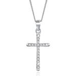 Silberne Elegante Kreuzketten mit Zirkonia für Damen 