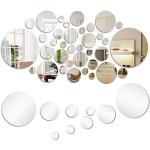 Silberne Romantische Quadratische Wandspiegel aus Kunststoff selbstklebend 56-teilig 