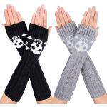 Schwarze Fingerlose Handschuhe & Halbfinger-Handschuhe für Damen Einheitsgröße für den für den Winter 