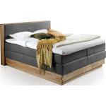 Graue Vintage Möbel-Eins Betten mit Bettkasten geölt aus Massivholz mit Stauraum 160x200 
