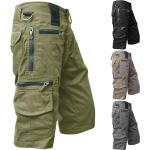 Schwarze Casual Cargo-Shorts aus Baumwolle für Herren Größe 4 XL 