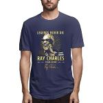 Men's Ray Charles Short Sleeve Solid Crew Neck T-Shirts Hemden(Large)