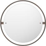 Braune Audo Runde Badspiegel & Badezimmerspiegel 60 cm aus Messing 