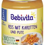 Menü Reis mit Karotten und Pute ab dem 5. Monat Bebivita (190 g)