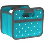 meori Faltbox Mini in Azurblau mit Punkten – Kleine Klappbox mit Griffen – Geschenkidee und Allzweck Aufbewahrungslösung - A100303 - 16,5 x 12,5 x 14 cm