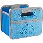 meori Faltbox Mini in Plüsch Blau mit Motiv Ottifant – Kleine Klappbox mit Griffen – Geschenkidee und Allzweck Aufbewahrungslösung - 1015240 - 16,5 x 12,5 x 14 cm