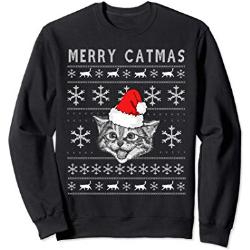 Meowy Weihnachten Santa Cat Ugly Christmas Sweater