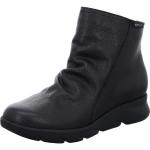 Schwarze Unifarbene Mephisto Runde Keilabsatz Ankle Boots & Klassische Stiefeletten mit Reißverschluss aus Leder für Damen für den für den Winter 