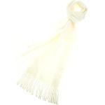 Reduzierte Weiße Unifarbene Pashmina-Schals mit Fransen für Damen Größe XXL 