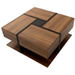 Braune Moderne Quadratische Hochglanz-Couchtische mit Schublade Breite 50-100cm, Höhe 0-50cm, Tiefe 50-100cm 