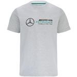 Graue Mercedes Benz Merchandise Mercedes AMG Petronas T-Shirts mit Automotiv für Herren Größe L 